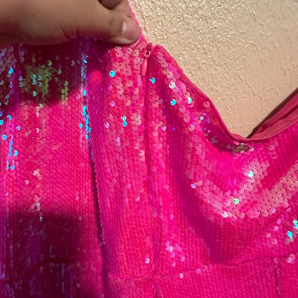 FAERIESTY Sequins Cocktail Dress Size 4X Plus Size Barbie pink - Picture 8 of 12